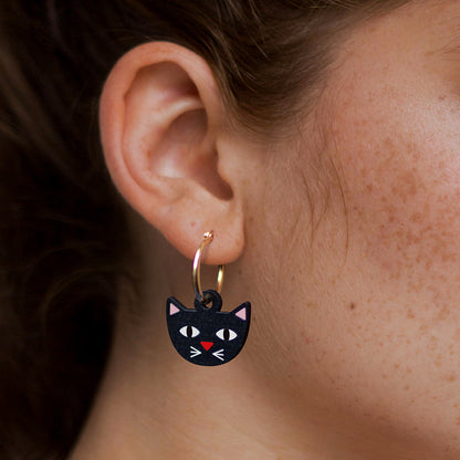 Pendientes Cat De Madera | Joyería Artesanal, Ligera Y Elegante | Diseño Natural Y Original_3