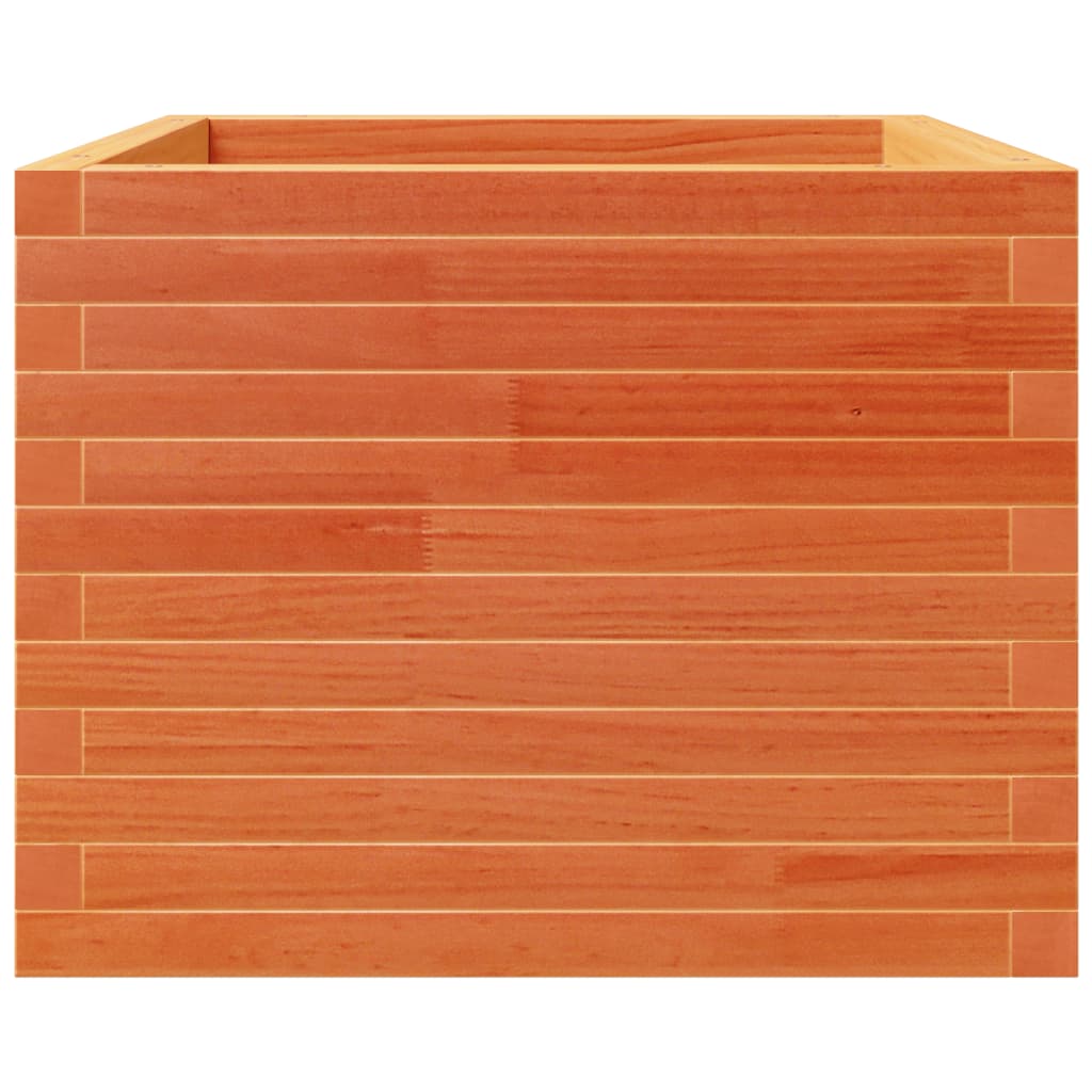 Jardinera Madera Maciza De Pino Marrón Cera 60x60x49,5 Cm_5