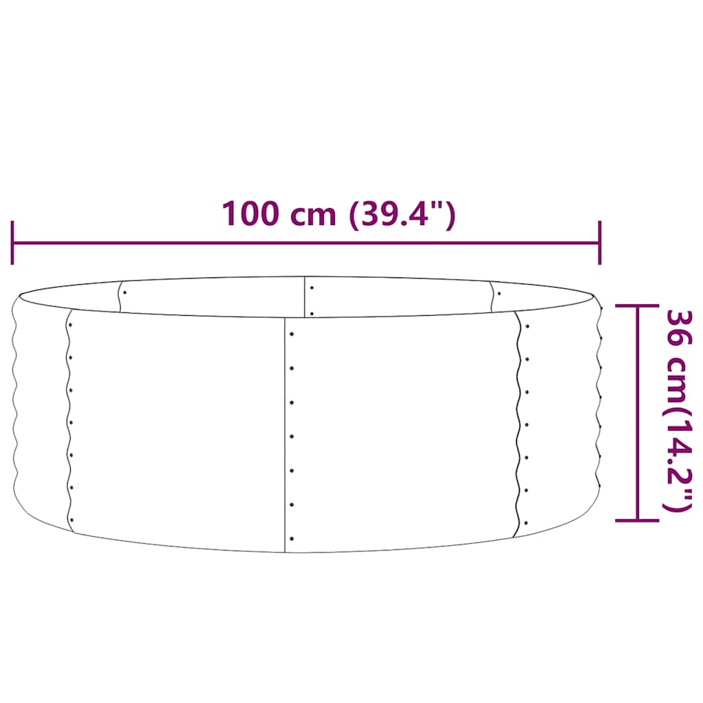 Jardinera Arriate Acero Galvanizado Antracita 100x100x36cm_3