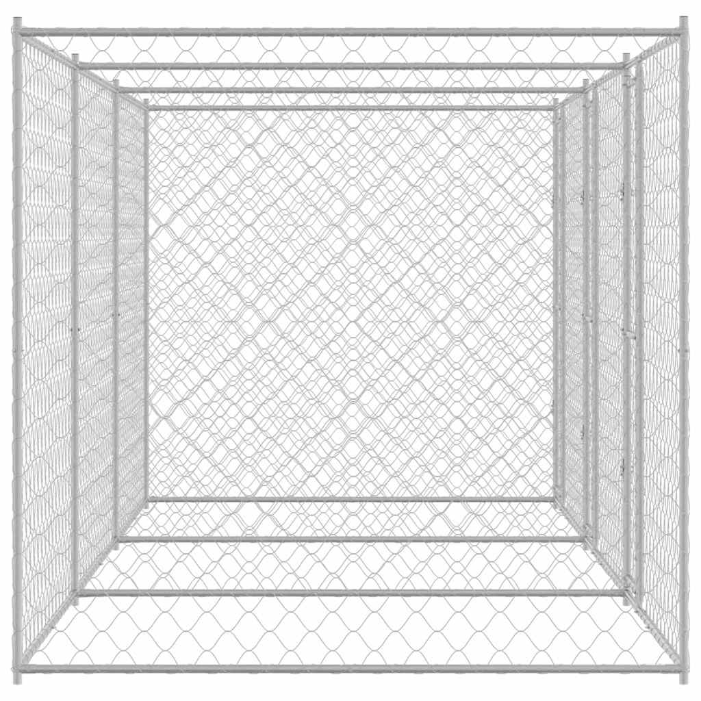 Jaula Para Perro Plateado 600 X 200 X 200 Cm Acero Galvanizado_4