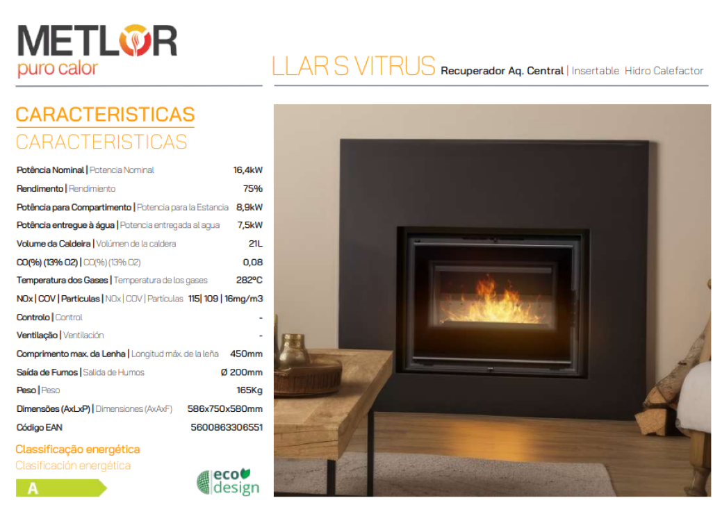 Insertables Hidro Calefactores A Leña Metlor Modelo Llar S Vitrus_1