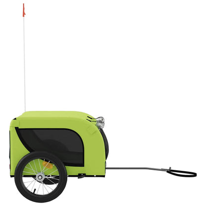 Remolque De Bicicleta Mascotas Hierro Tela Oxford Verde Negro_4