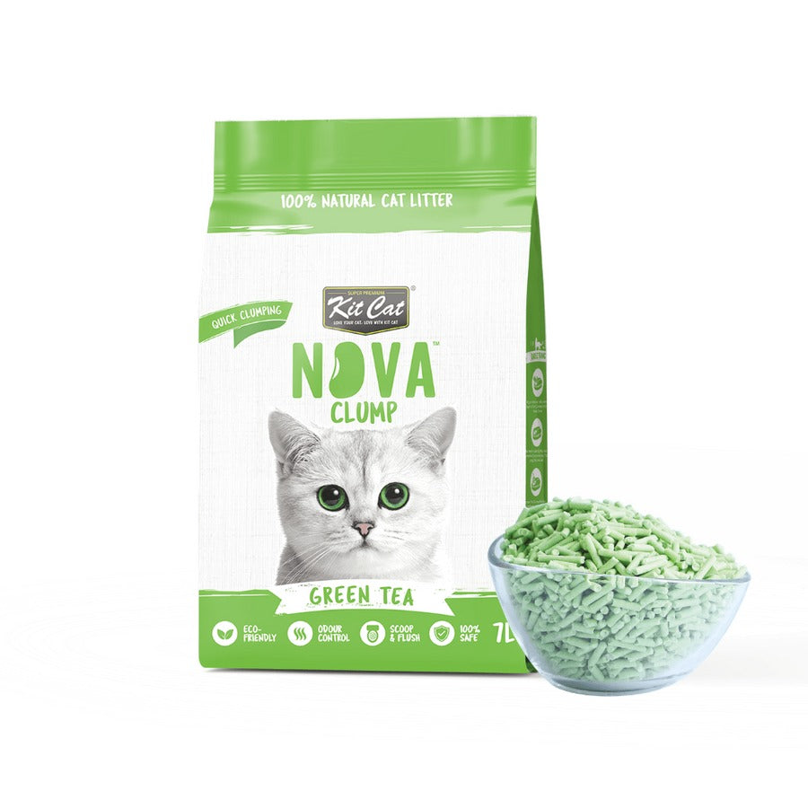 Pack de 6 Kit Cat Arena Eco SoyaClump - Areia para gatos de chá verde, 7 L