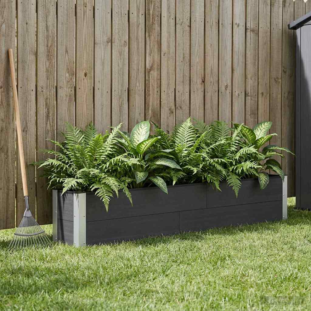 Arriate Elevado Negro 200 X 30 X 36 Cm Wpc Y Aluminio_1