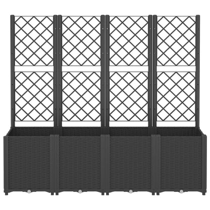 Jardinera Con Enrejado Pp Negro 160x40x140 Cm_2