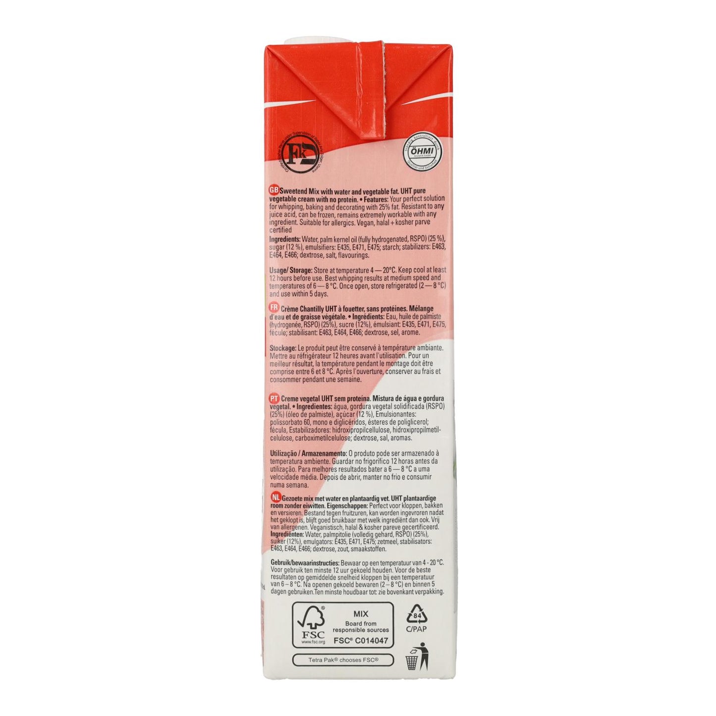 Creme de Legumes Doce para bater e cozinhar Schlagfix 1 L