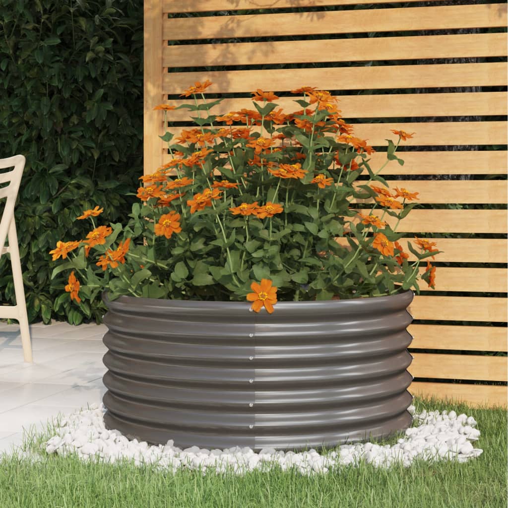 Jardinera De Acero Galvanizado Gris 80x80x36 Cm_1