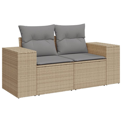 Juego De Sofás Jardín Con Cojines 5 Pzas Ratán Sintético Beige / Vetonek_3