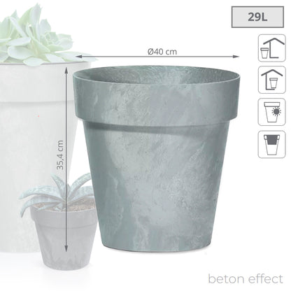 Maceta Cube Beton Effect 29l., Dimensiones (mm) 400x400x354, Color Hormigón_2