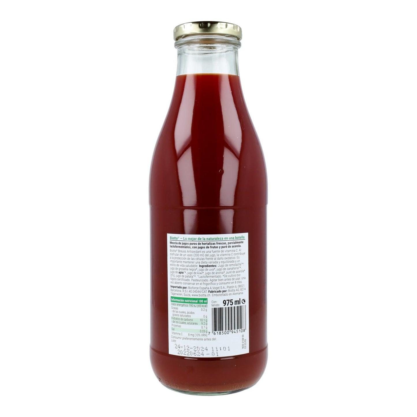 Sumo de Maçã e Beterraba Mix de Gengibre 975 ml Biotta A.vogel