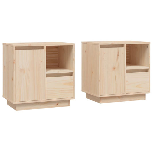 Mesitas De Noche 2 Uds Madera Maciza De Pino 50x34x50 Cm_0