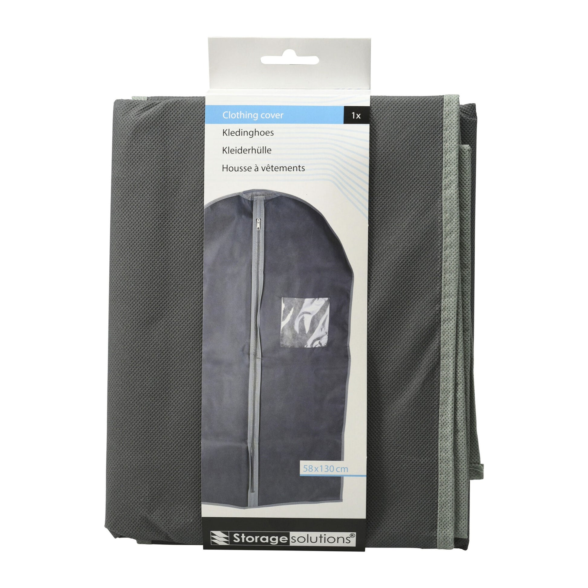 Well Home Bolsa De Traje No Tejida De Alta Calidad Con Cremallera Y Ventana - 61x135cm En Gris Oscuro_3