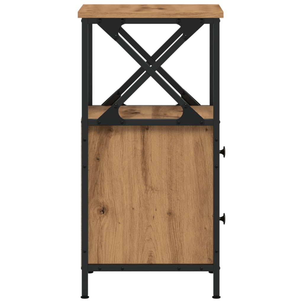 Mesitas Noche 2 Ud Madera Ingeniería Roble Artisan 34x35,5x70cm_4