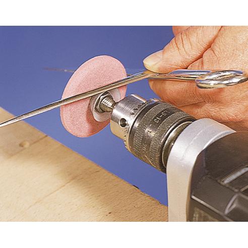 Wolfcraft 2140000 - 1 roda de afiar para afiar facas e tesouras, portátil, 6 mm de diâmetro, 60 mm