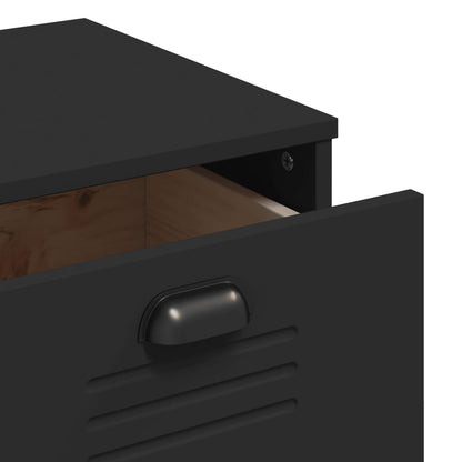 Aparador Alto Viken Madera Maciza De Pino Negro 80x40x190 Cm / Vetonek_4