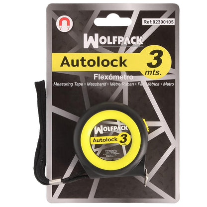Flexometro Sistema Autolock Con Freno Automatico Longitud 3 Metros Ancho Cinta 16 Mm. Magnetico. Cinta Metrica Freno Automatico