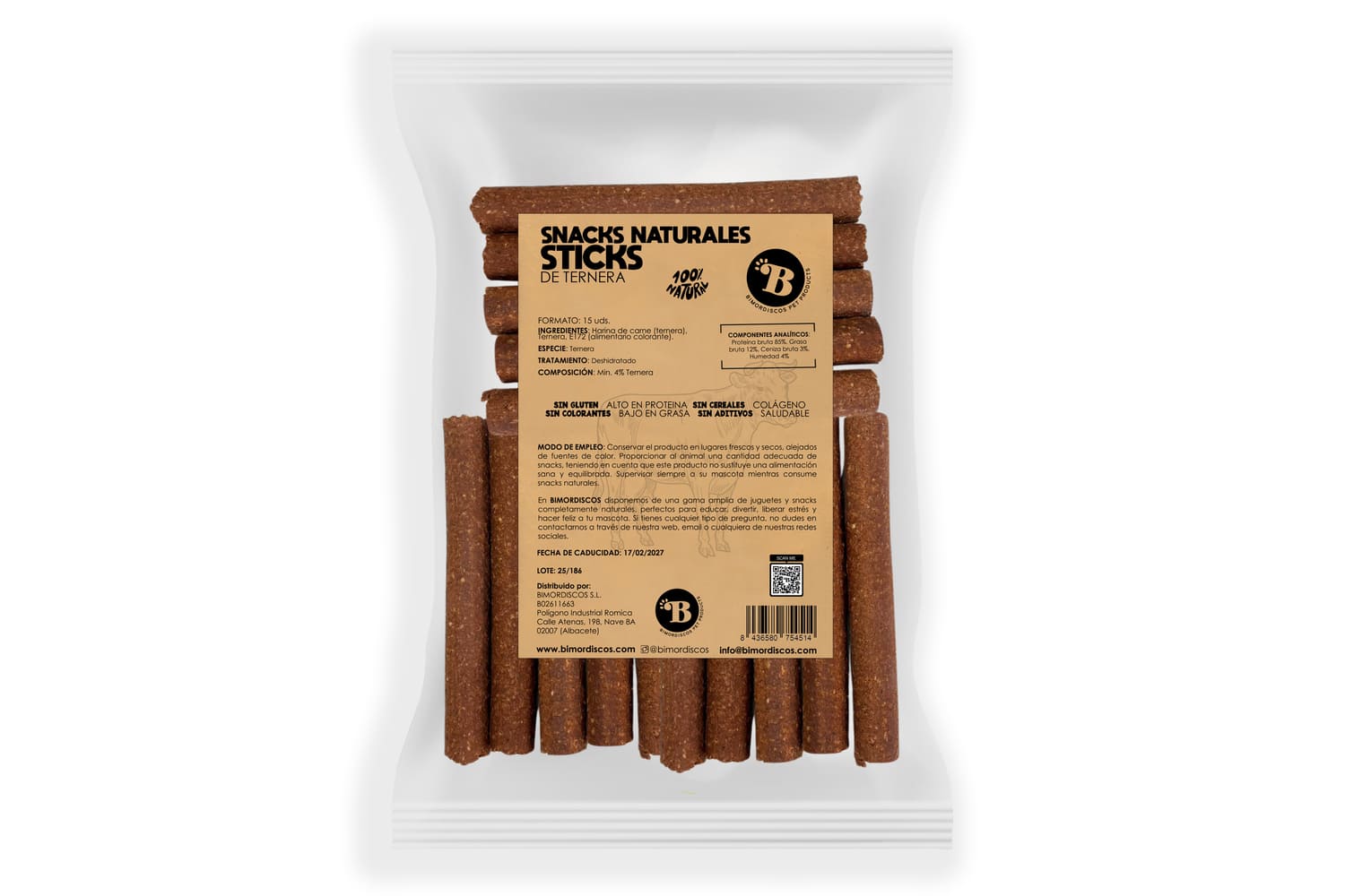 Bimordiscos Barritas Para Perros Y Gatos - Ternera - 15 Uds.