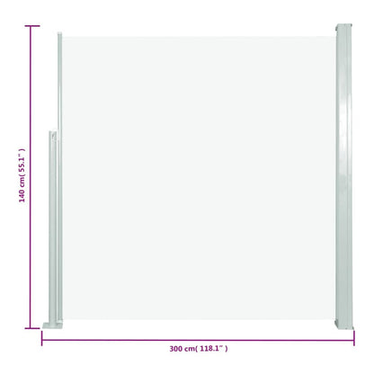 Vidaxl Toldo Lateral Retráctil De Jardín Crema 140x300 Cm_2