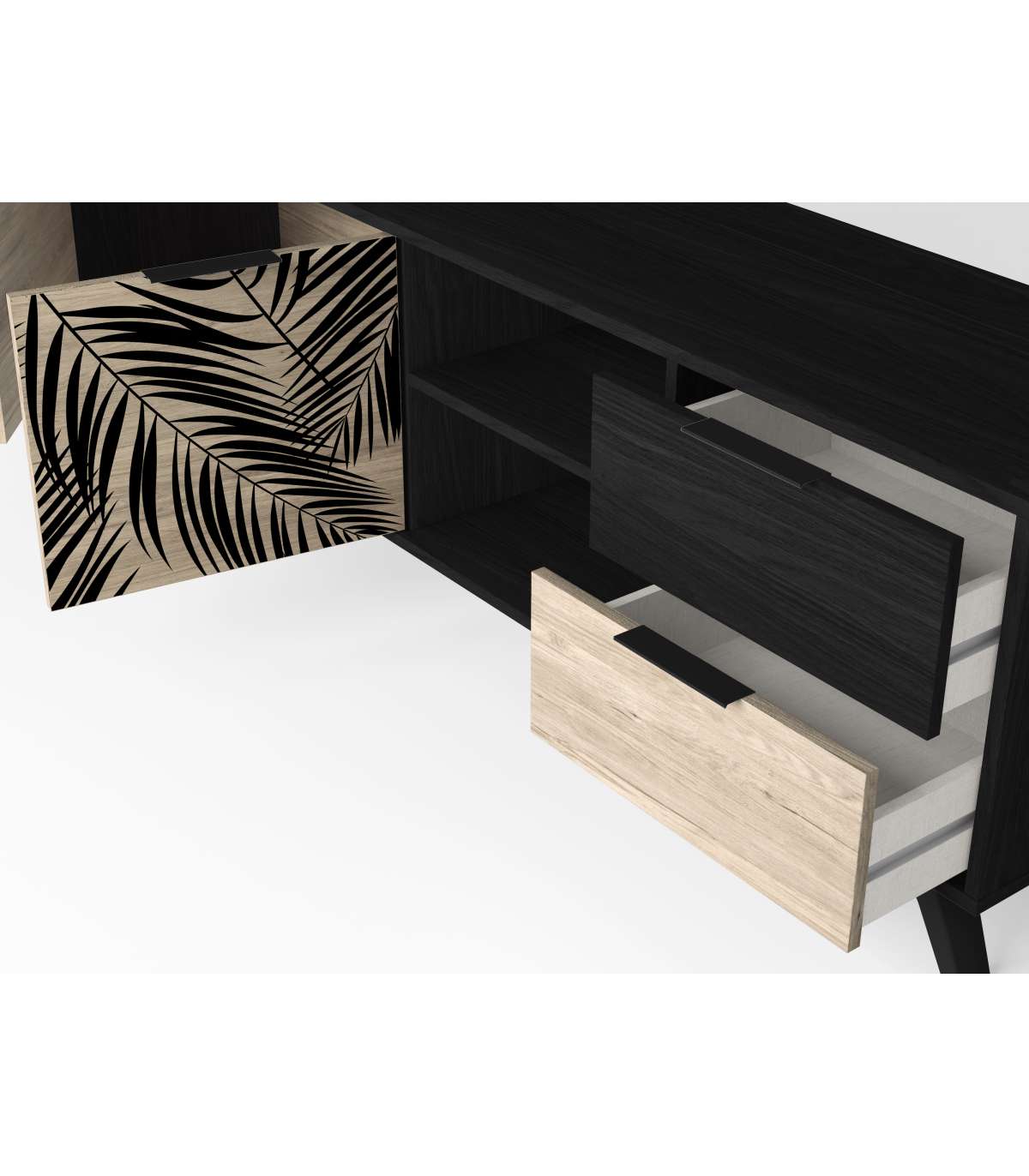 Mueble Tv 2 Puertas 2 Cajones Palma Acabado Sahara/bocamina, 53.1cm(alto) 180.5cm(ancho)_3