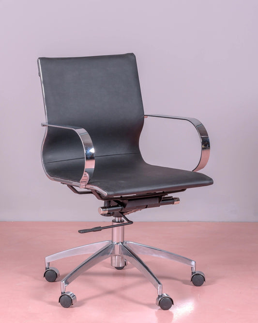Silla De Oficina Económica De Diseño Tapizada En Polipiel - Detroit_0