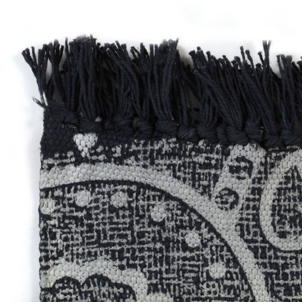 Vidaxl Alfombra De Algodón Kilim 120x180 Cm Estampado Gris_2