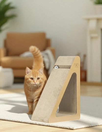 Rascador Para Gatos Rompeolas Triangular Vertical Con 6 Superficies De Rascado Althea Living 62x43x26.5cm_3