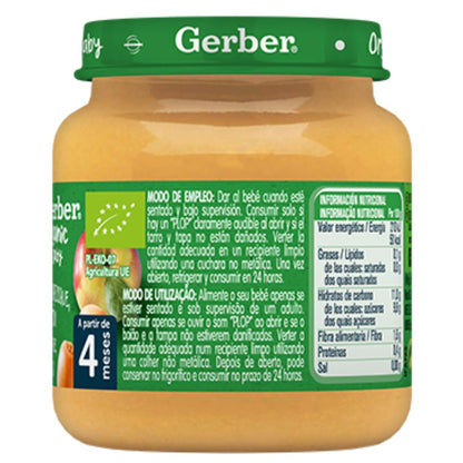 Gerber Baby Puré de fruta biológico com maçã, alperce e pêssego 125g