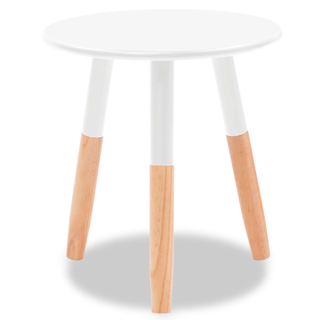 Set De Mesas Auxiliares 2 Unidades Madera Maciza De Pino Blanco_3