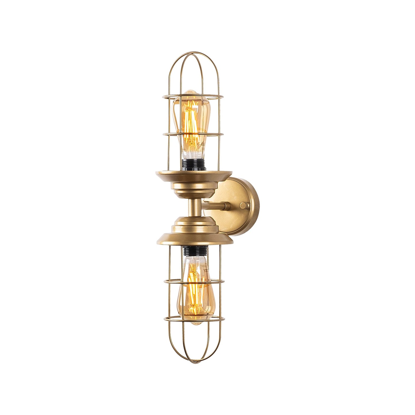 Aplique De Pared, Metal , Oro, 12x20x51, Casquillo 2 X E27 Max 40 W_0