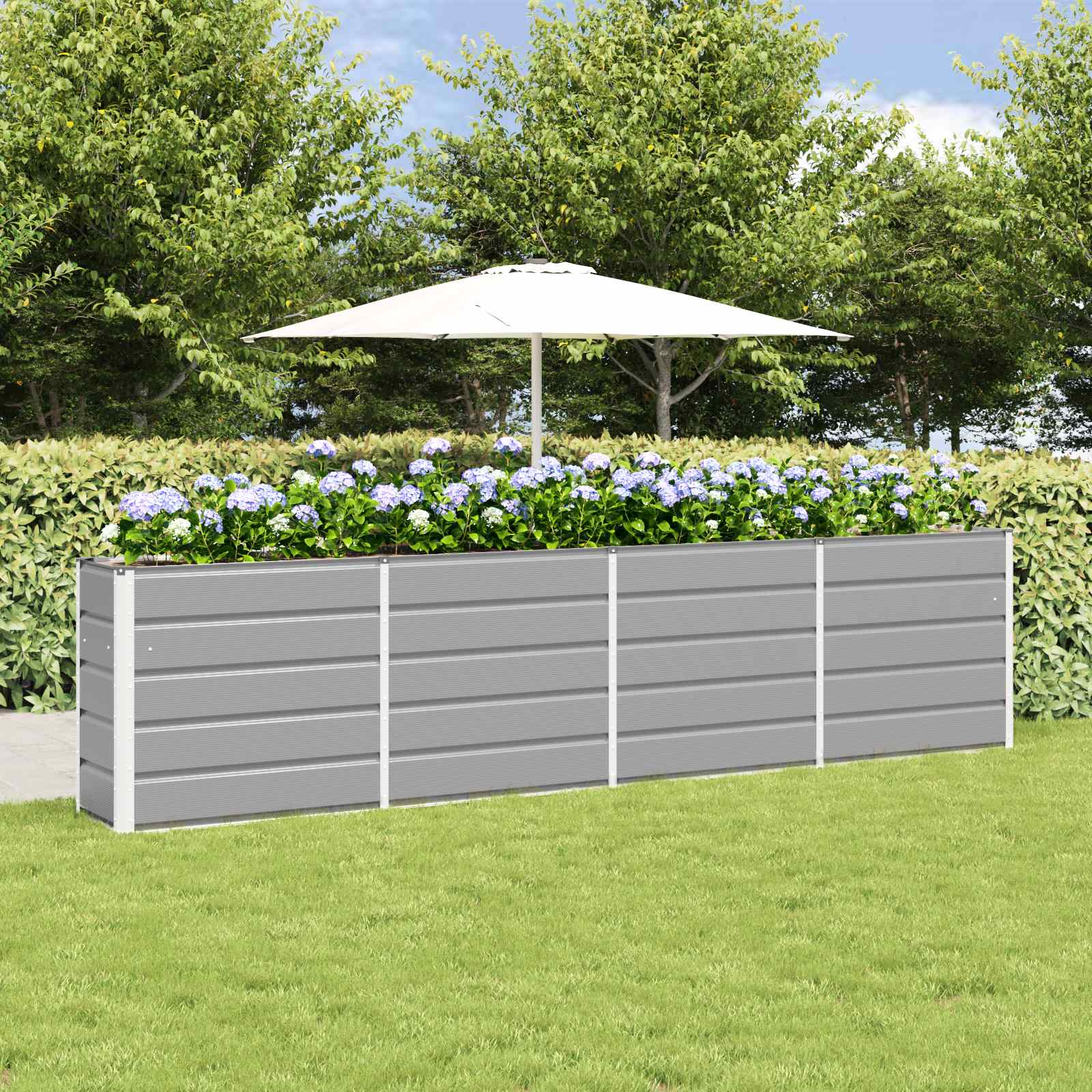Jardinera Gris Claro 320 X 40 X 75 Cm Acero_1