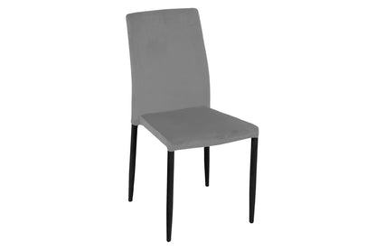 Juego De 6 Sillas De Comedor Vintage De Terciopelo Gris 44x53x92cm - Muebles De Comedor_0