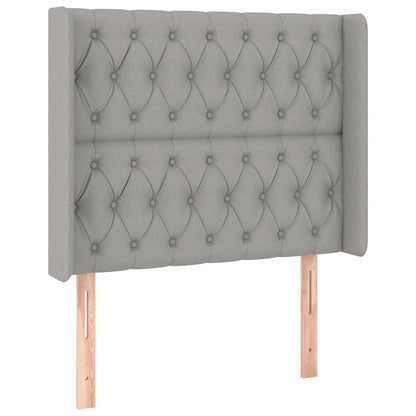 Cama Box Spring Colchón Y Luces Led Tela Gris Claro 100x200 Cm / Vetonek_5