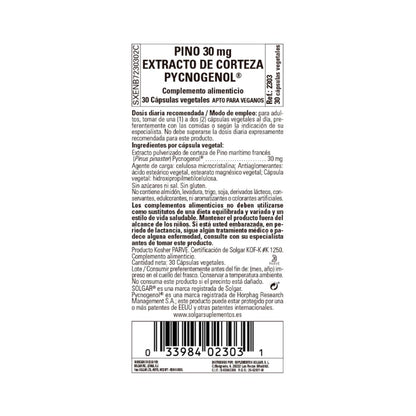 Extrato de casca de pinheiro Pycnogenol 30 cápsulas