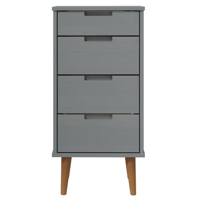Mesita De Noche Molde Madera Maciza De Pino Gris 40x35x82 Cm_3
