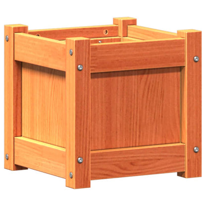 Jardineras De Exterior 2 Uds Madera Maciza De Pino Marrón Cera_4
