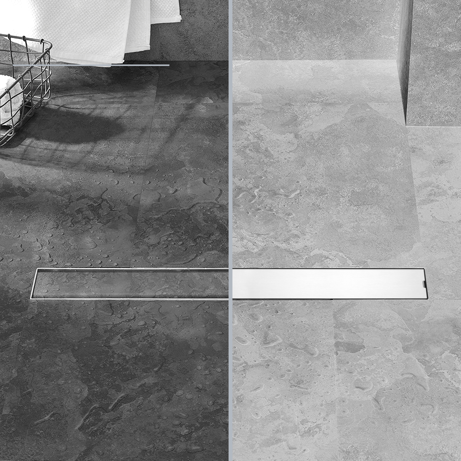 Canaleta De Desagüe Para Ducha 60cm Para Azulejo En Acero Inoxidable Mate_2