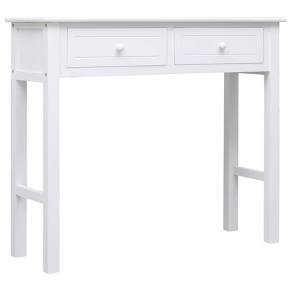 Mesa Consola De Madera Blanco 90x30x77 Cm_0