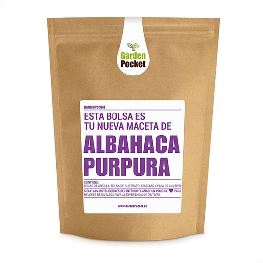Kit de bolso para jardim de ervas: manjericão roxo