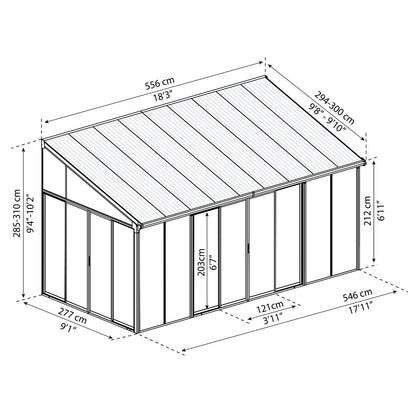Canopia San Remo Pérgula em alumínio fechada 3x5,6 m branca