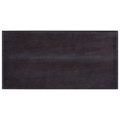 Mesa Consola Con Cajón Madera Maciza De Caoba Negro 60x30x75 Cm_3