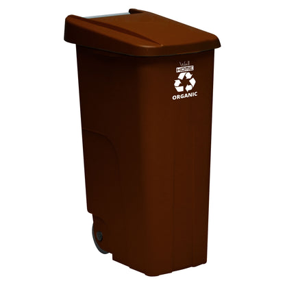 Pack Reciclaje 3 Contenedores - Cubo De Basura Wellhome Reciclo 110l Cerrado C/u: Azul (papel Y Cartón) - Marrón (orgánico) - Amarillo (plásticos)_4