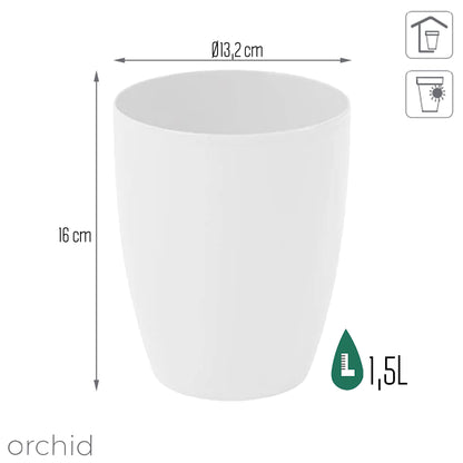 Maceta Coubi Orchid 1,5l., Dimensiones (mm) 132x132x160, Color Blanco