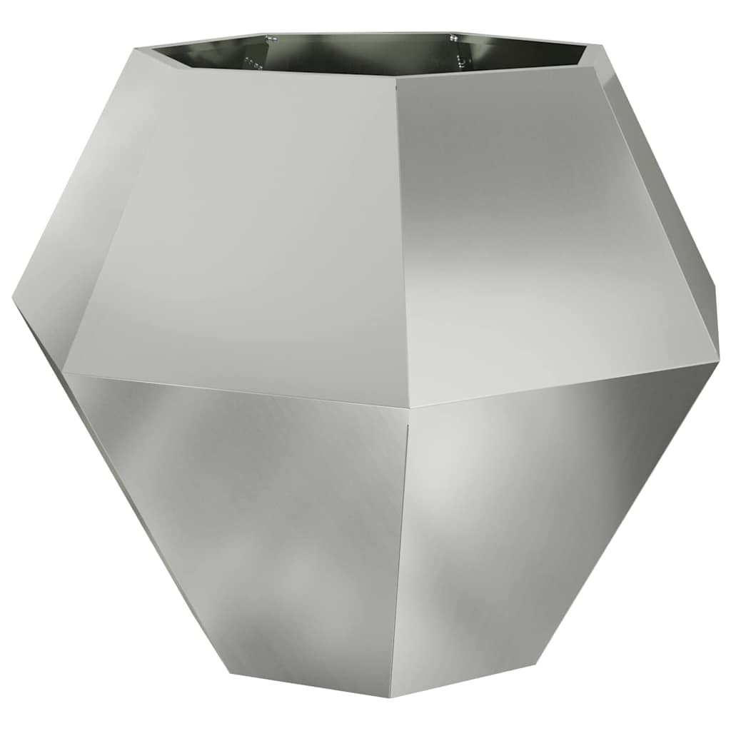 Jardinera 2 Pcs Plateado 100 X 100 X 80 Cm Acero Galvanizado_4