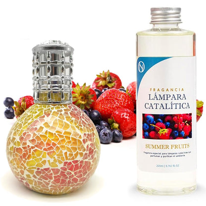 Lámpara Catalítica Mosaico Bicolor + Aroma Summer Fruits 500ml - Elimina Malos Olores, Impurezas Y Perfuma_0