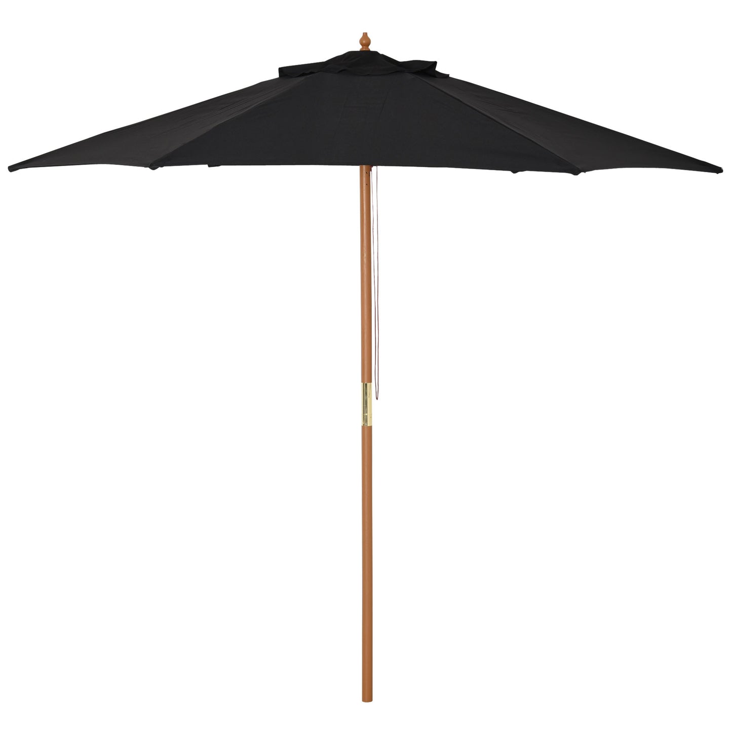Outsunny Sombrilla De Jardín Ø250x230 Cm Con Poste Desmontable Negro_0