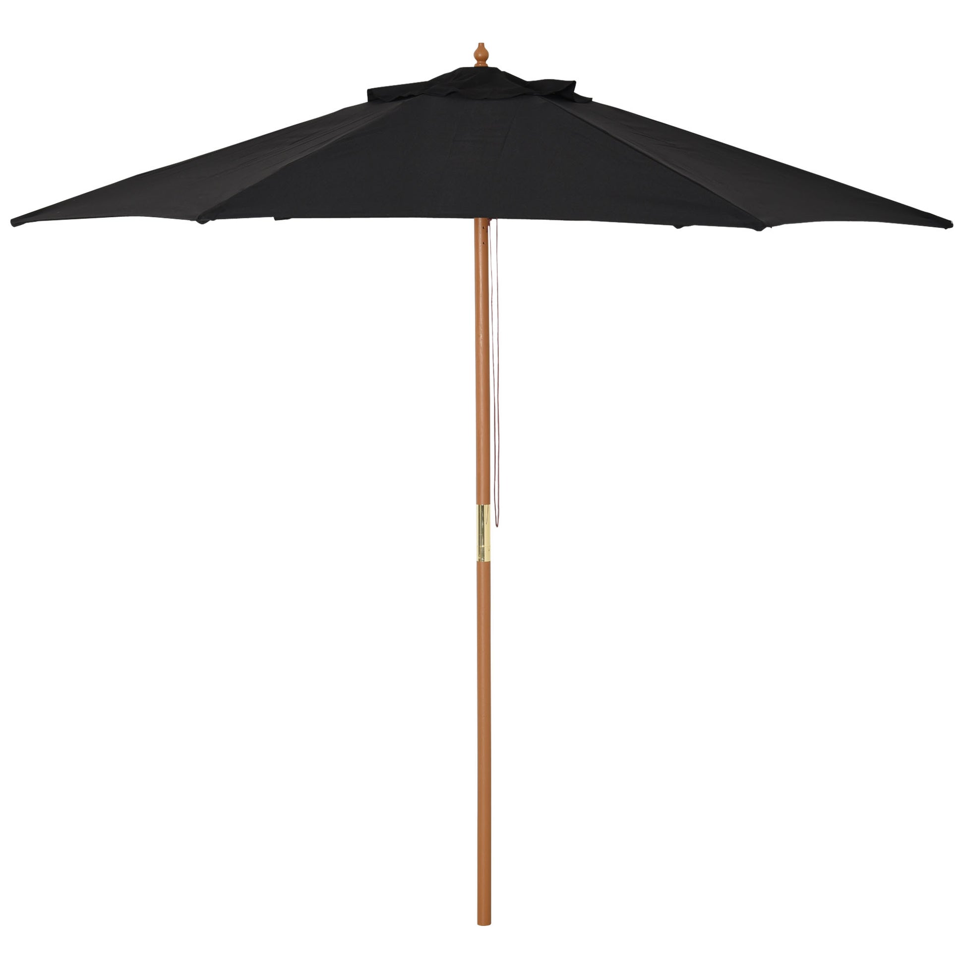 Outsunny Sombrilla De Jardín Ø250x230 Cm Con Poste Desmontable Negro_0