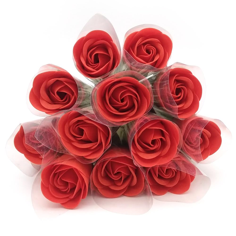 12 Rosas Con Pétalos De Jabón Aromático Para Baño Relax (roja) - Regalo Original Para Días Especiales - Aroma Atalcado_0