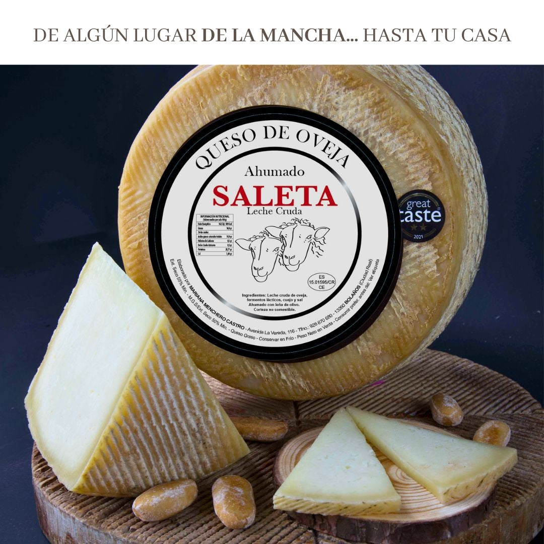 Saleta® Queso Curado Ahumado Entero De Oveja (2,2 Kg) | Elaboración Artesana Quesos De La Mancha | Ahumados_3