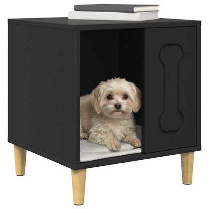 Casa Para Perros Negro 44 X 42 X 49 Cm Madera De Ingeniería_2