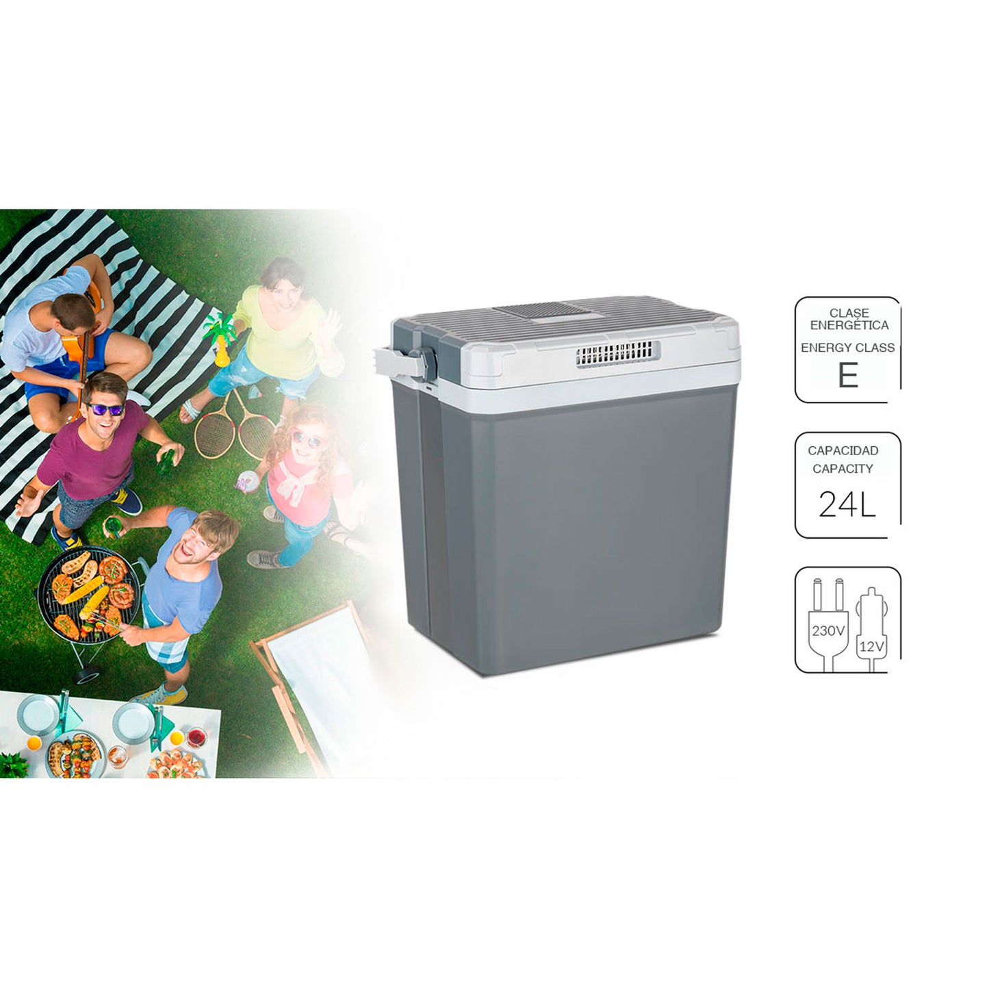 Nevera Portátil Eléctrica De Viaje, 24 L, Conexión 12v / 220v, Enfría, Calienta, Ideal Camping Mpm Mpm-28-cbm-08ya_1